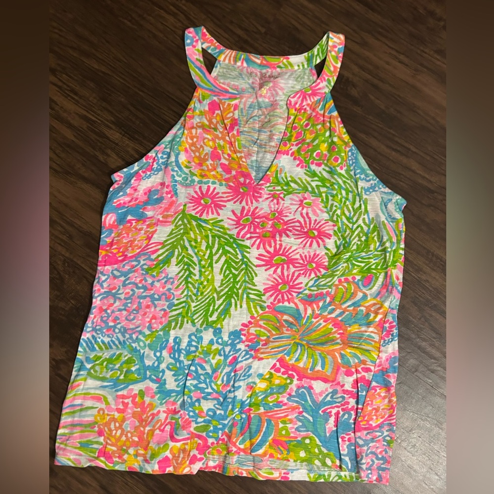 Lilly Pulitzer Arya Tank Top Lovers Coral